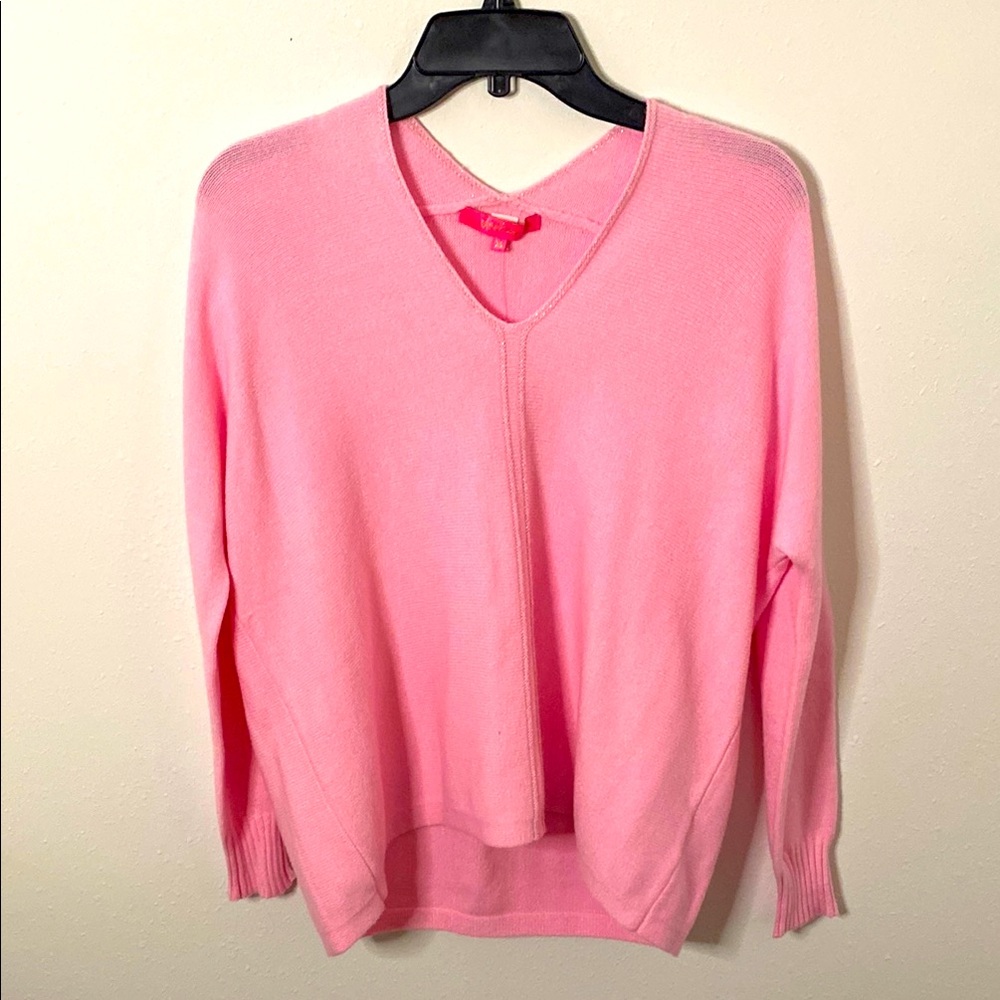 Lilly Pulitzer Bright Pink V-Neck Sweater